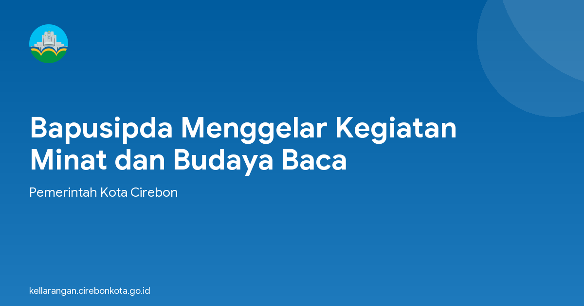 Bapusipda Menggelar Kegiatan Minat dan Budaya Baca