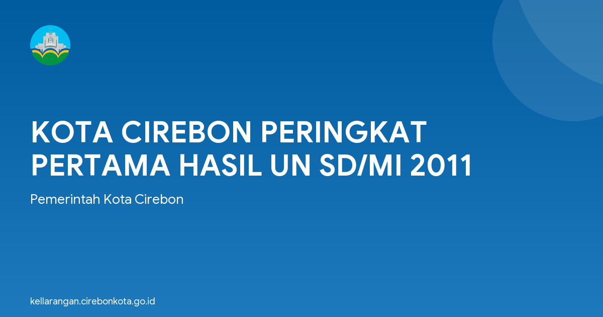 KOTA CIREBON PERINGKAT PERTAMA HASIL UN SD/MI 2011