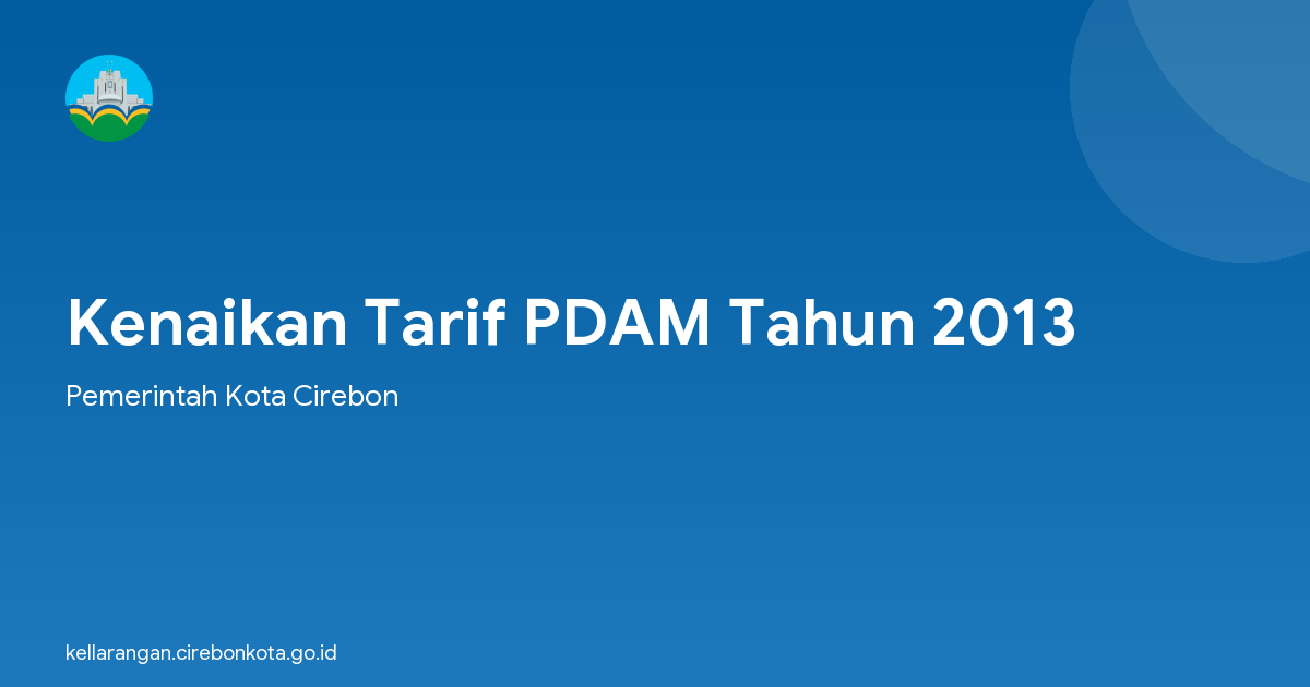Kenaikan Tarif PDAM Tahun 2013